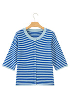 Cable Knit Cardigan Men in Striped Design