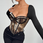 Print Leopard Corset Top - Stylish & Trendy