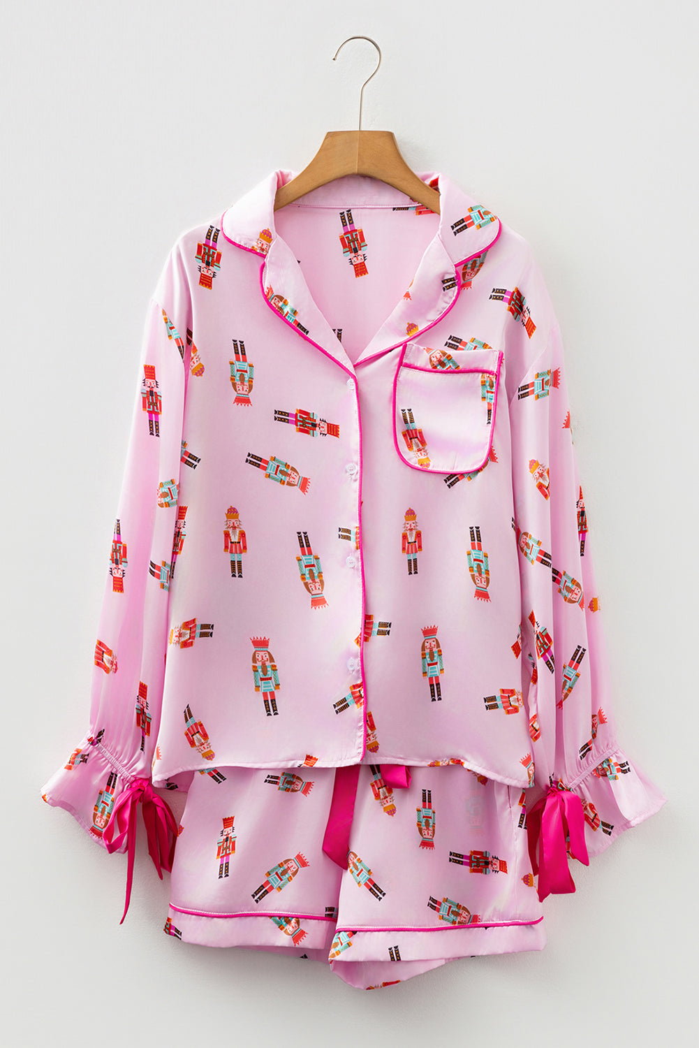 Pink Nutcracker Pajama Set For Cozy Nights