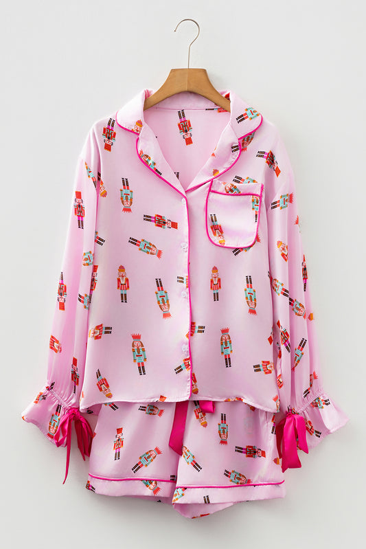 Pink Nutcracker Pajama Set For Cozy Nights