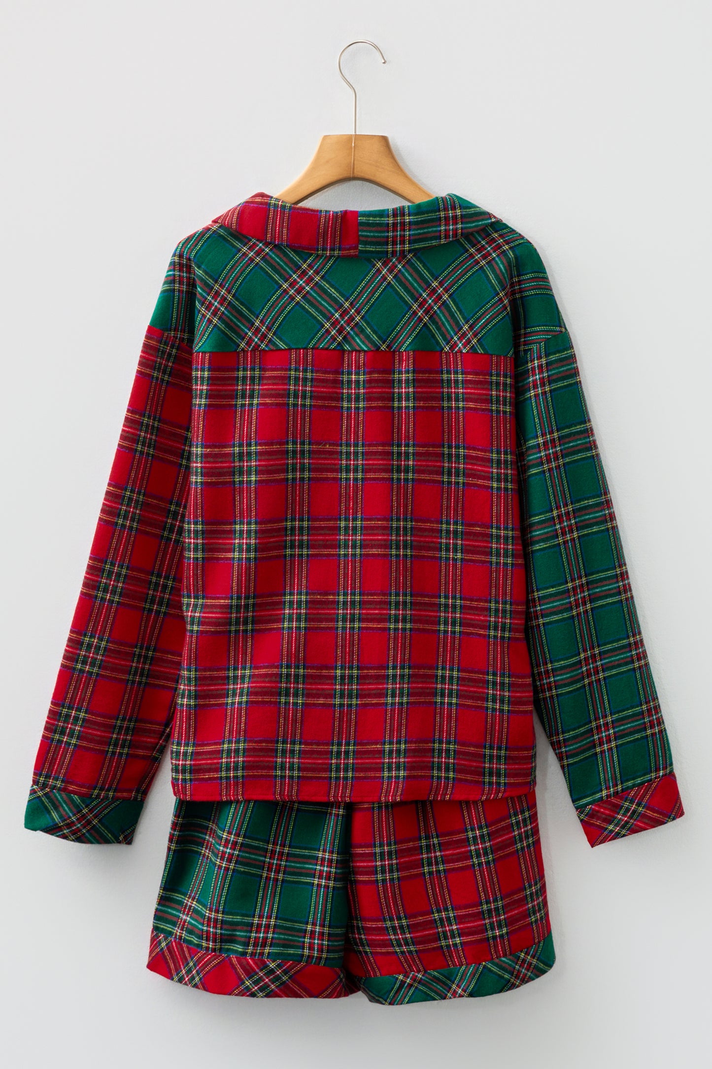 Red Plaid Christmas Pajamas Set For Women