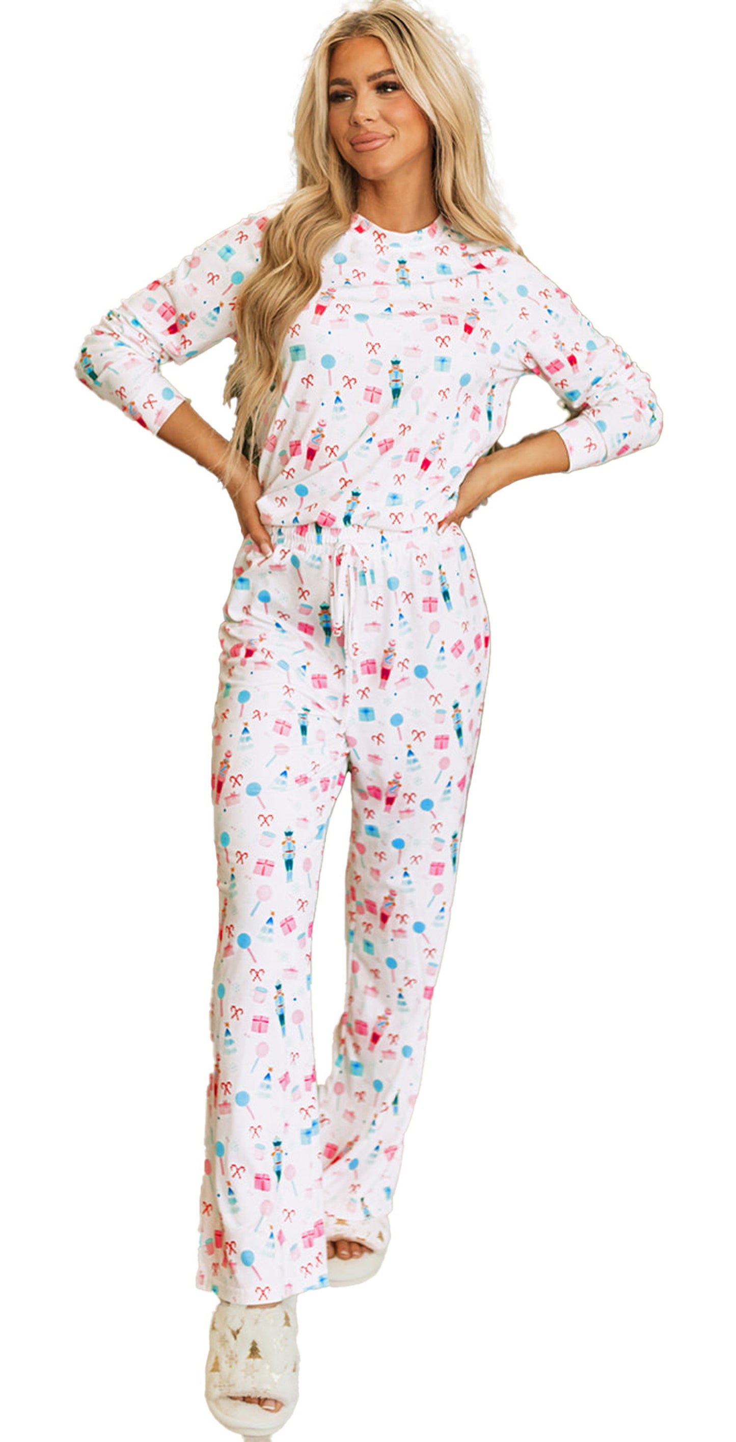 White Christmas Pajama Set Women