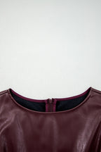 Vegan Leather Mini Dress Sleeveless A-Line