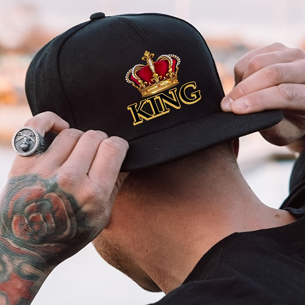 Crown King Flat Brim Cap Trendy Style