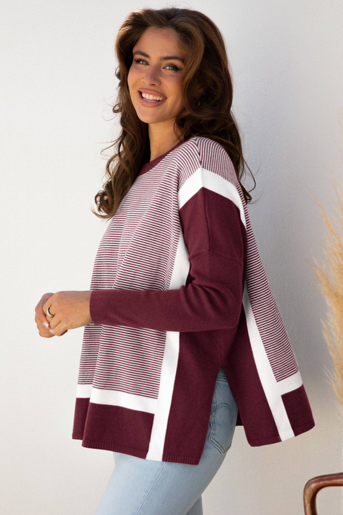 Green Stripe Oversized Sweater