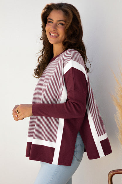 Green Stripe Oversized Sweater