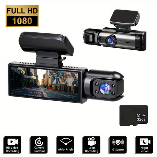 1080p Dual Camera Dash Cam With Night Vision