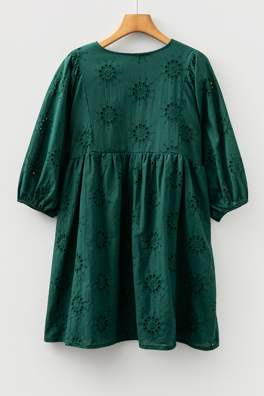 Embroidered Eyelet Mini Dress, Puff Sleeve