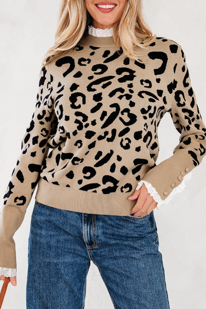 Brown Leopard Print Sweater For Style