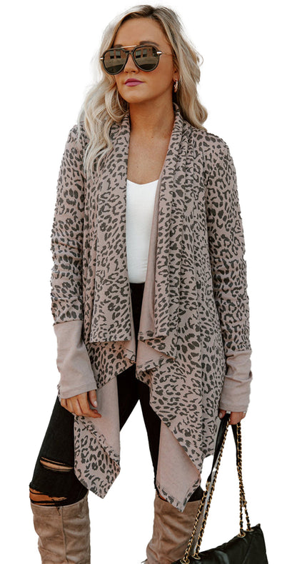 Leopard Open Front Cardigan For Trendy Style