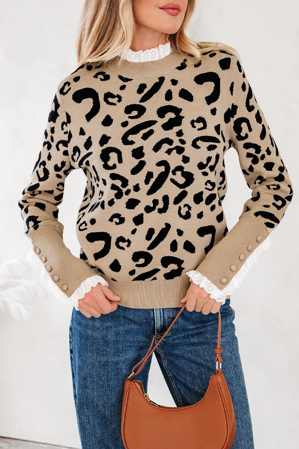 Brown Leopard Print Sweater For Style