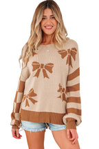 Yellow Ribbon Bow Print Sweater