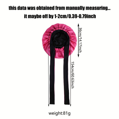 Double Layered Satin Sleep Bonnet With Bow