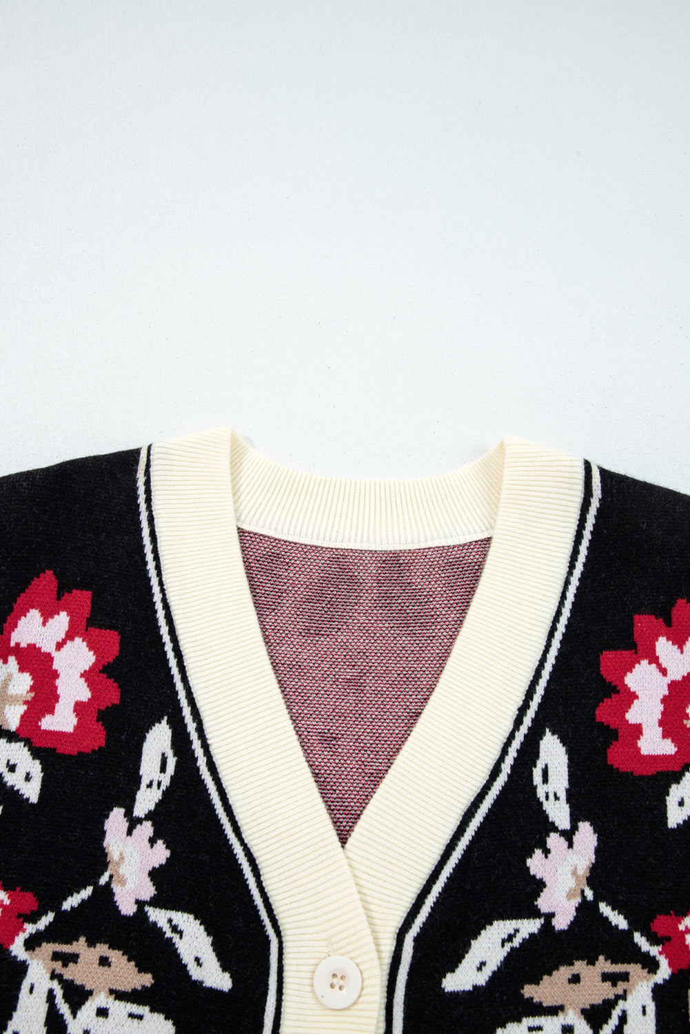 Dear-Lover Beige Floral Knit Cardigan For Chic Style