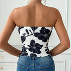 Strapless Vest Top with Floral Print