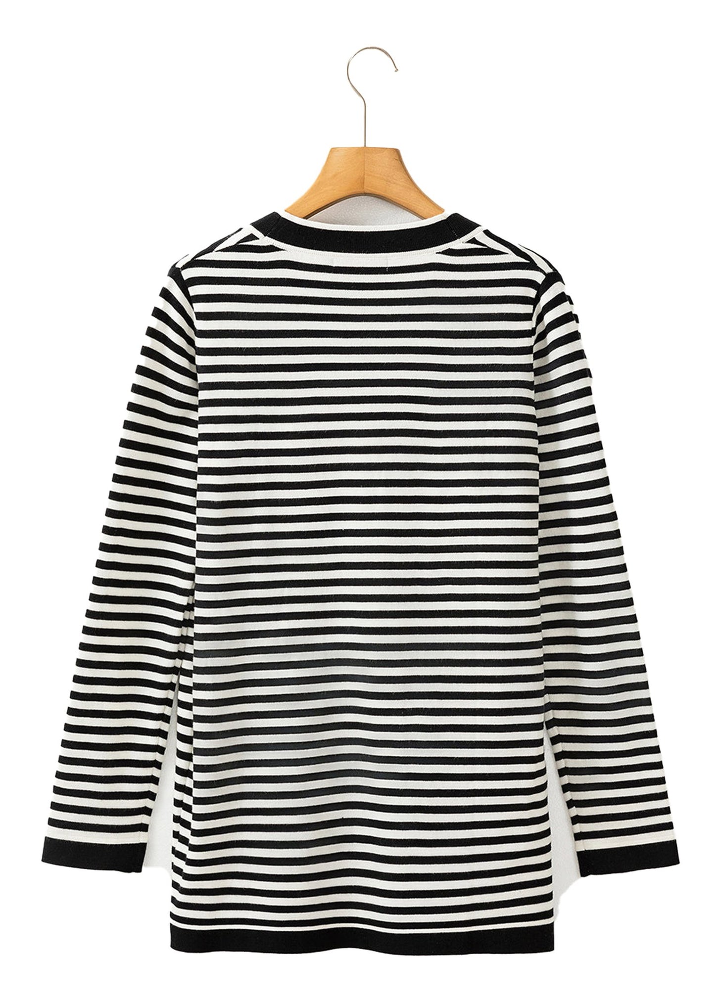Black Stripe Long Sleeve Cardigan