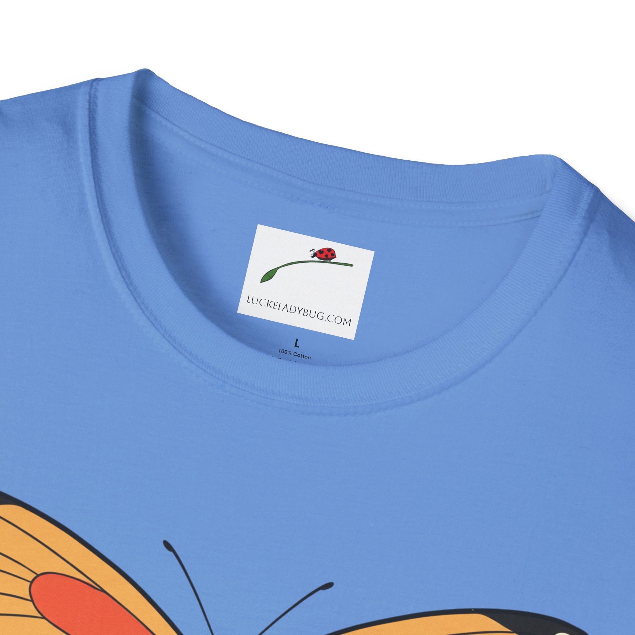 Softstyle T-Shirt Let Them Butterfly Word Design Womens