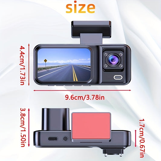 3 Channel Dash Cam 2k With Dual Lens