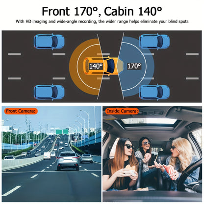 Hd 1080p Dash Cam Front And Inside