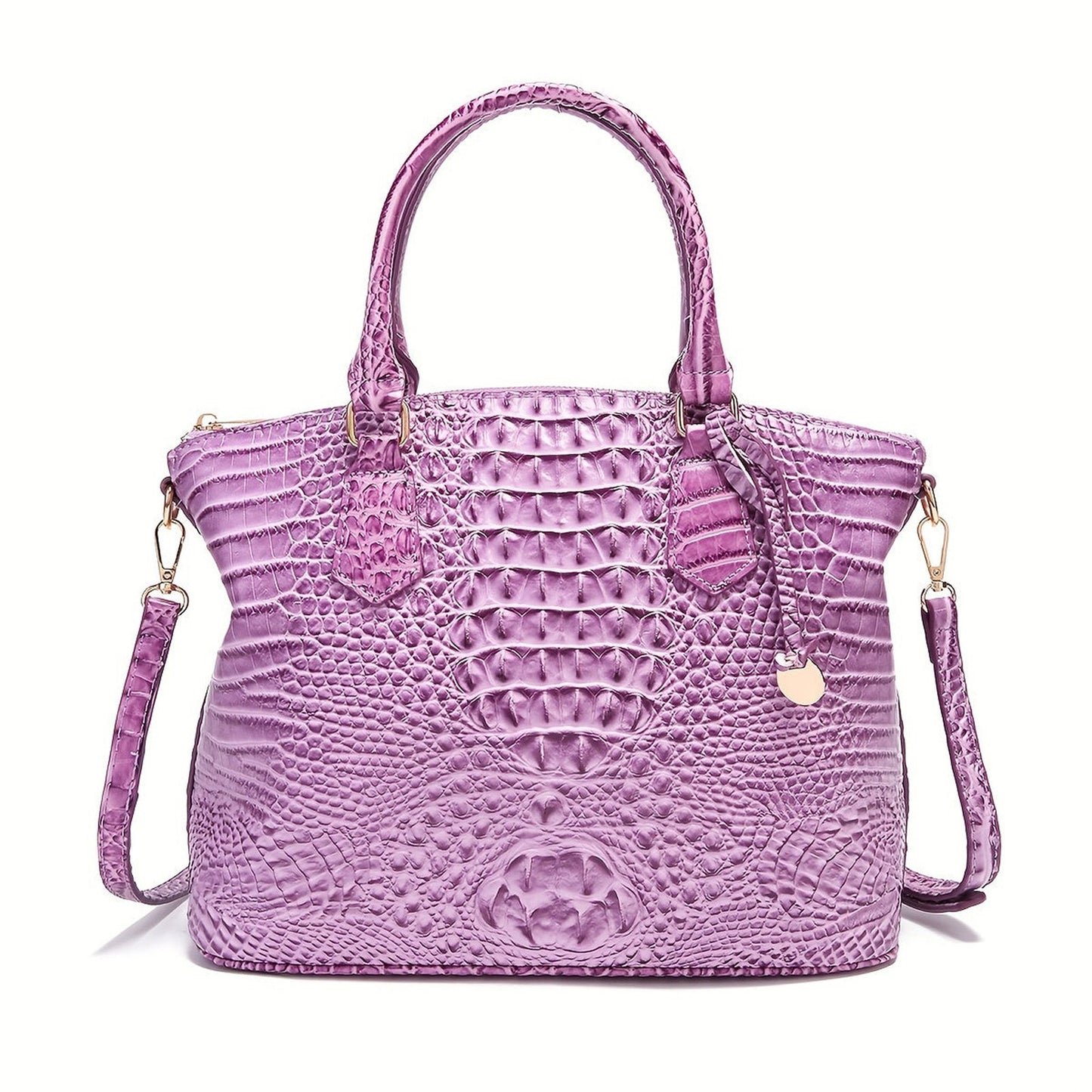 Crocodile Embossed Womens Handbag Chic Satchel