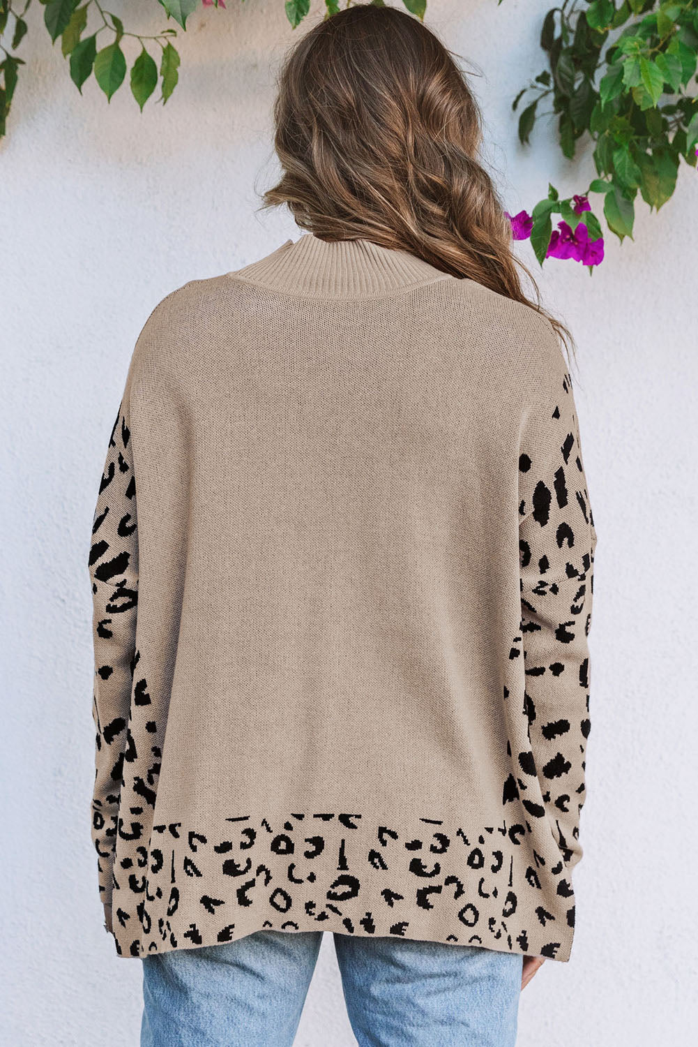 Khaki Leopard Oversized Sweater