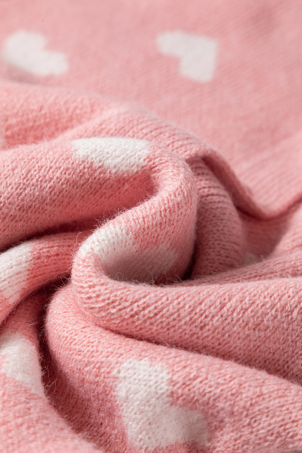 Light Pink Heart Cardigan Sweater