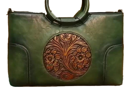 Vintage Flower Embossed Tote Bag