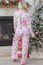 Womens Pink Bow Pajama Set For Comfort