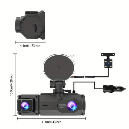 3 Channel Dash Cam With Night Vision