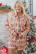 Pink Nutcracker Pajama Set For Women