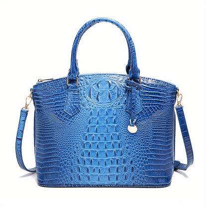Crocodile Embossed Womens Handbag Chic Satchel