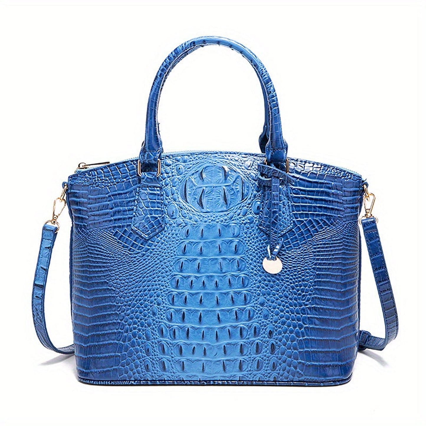 Crocodile Embossed Womens Handbag Chic Satchel