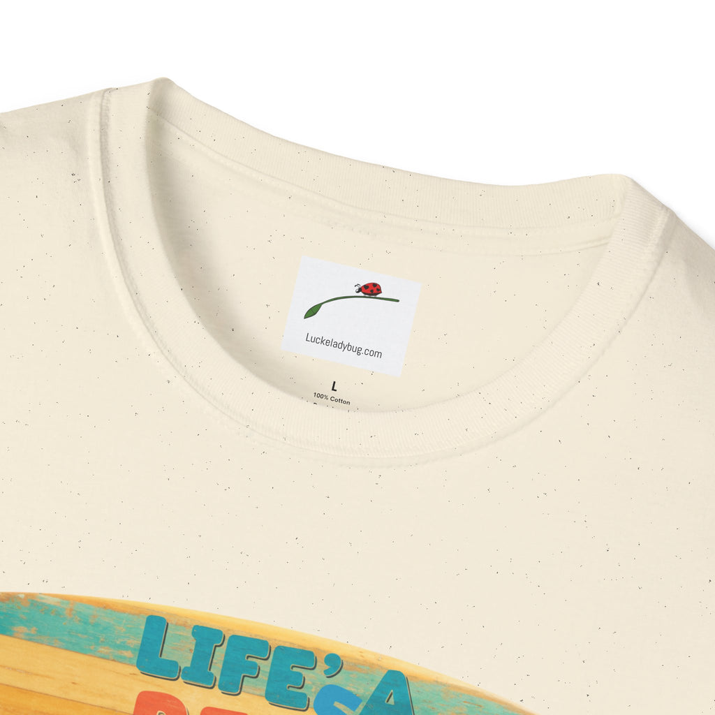 Lifes A Beach Text Stylish Summer Apparel Softstyle T-Shirt
