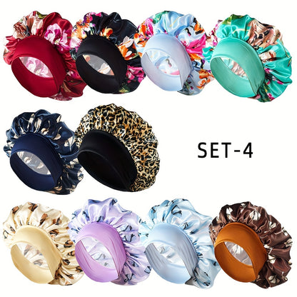 Satin Hair Bonnet Set For Women 10 Pack