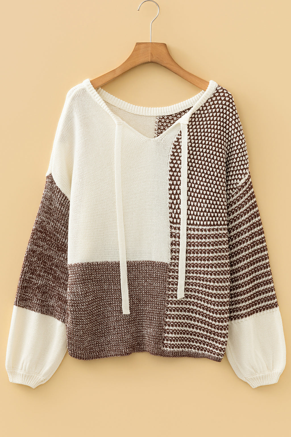 Dark Khaki Color Block Sweater
