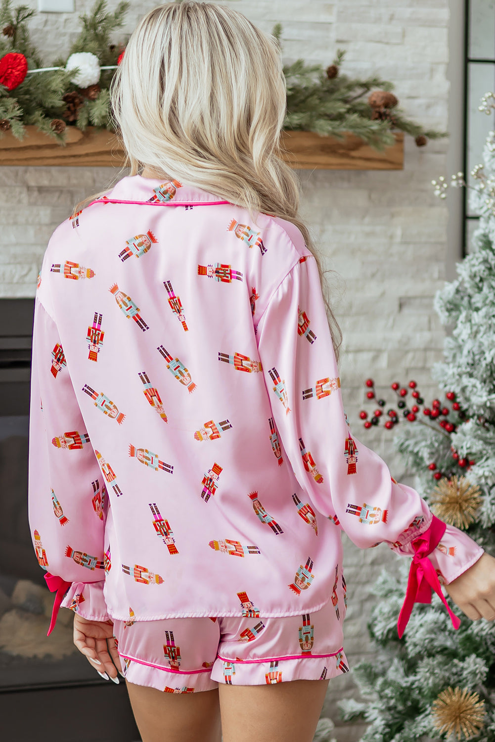 Pink Nutcracker Pajama Set For Cozy Nights