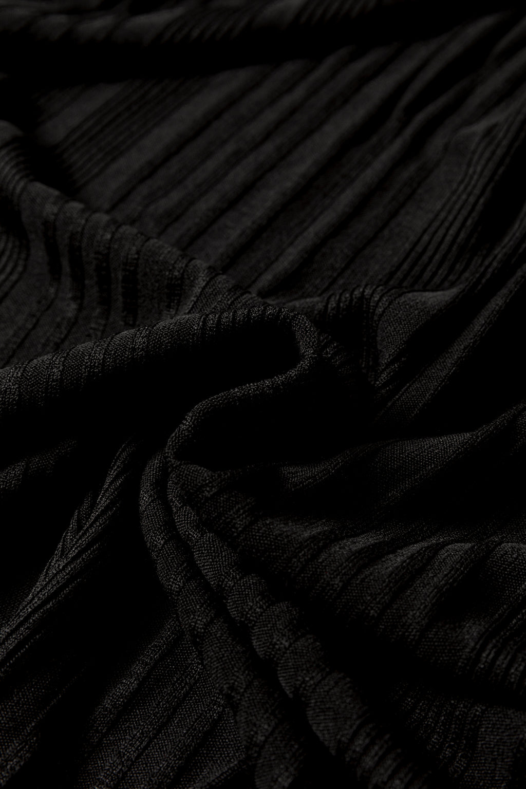 Black Ribbed Open Front Cardigan