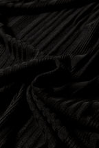 Black Ribbed Open Front Cardigan