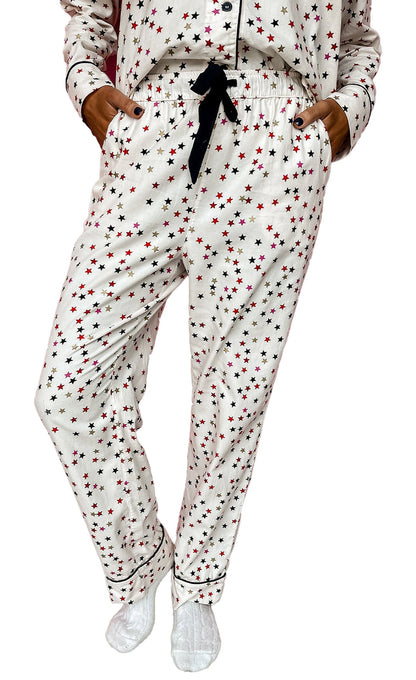 White Star Pajama Set Women For Cozy Nights