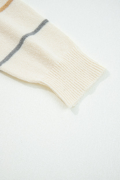 Multicolour Striped Cardigan Sweater