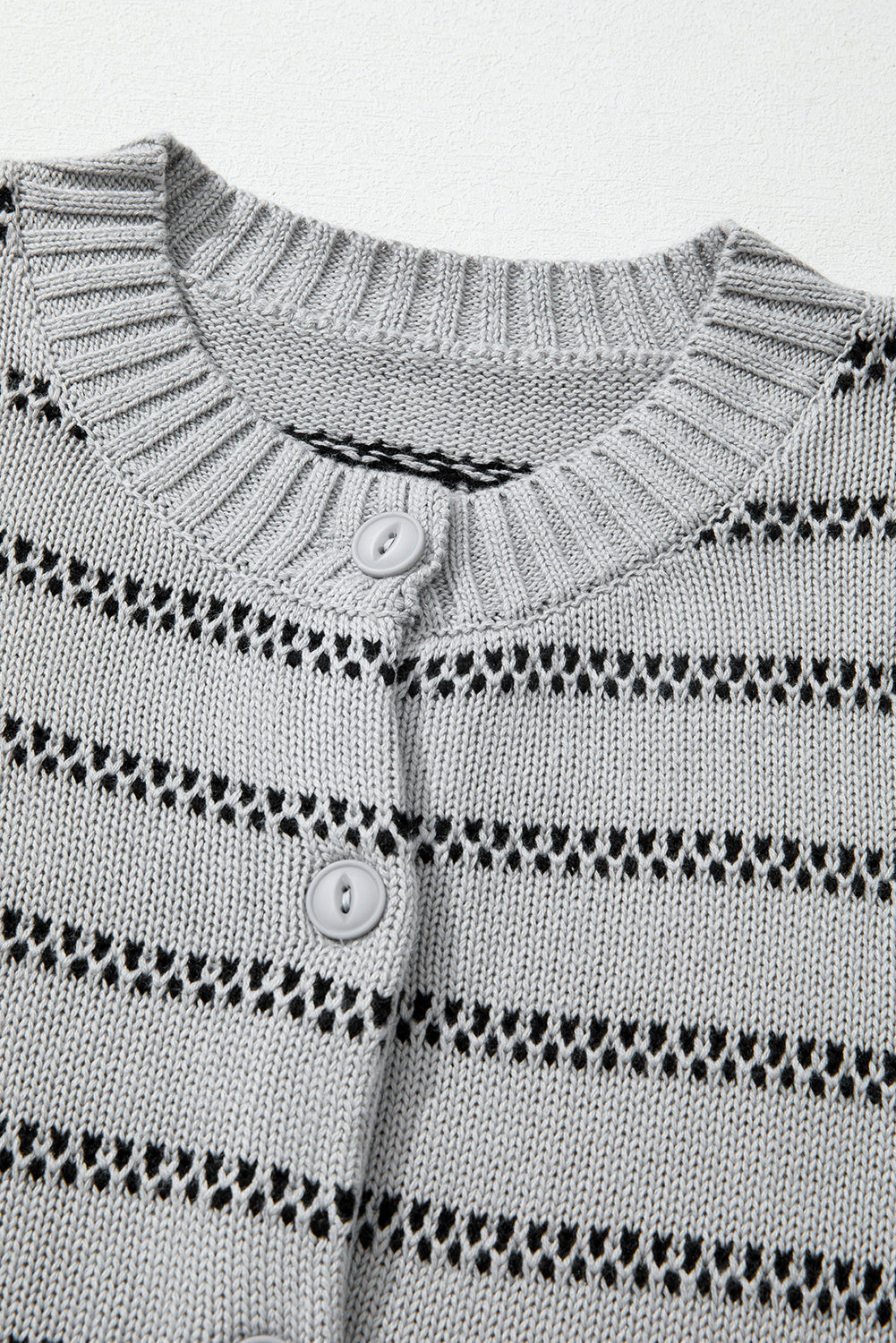 Gray Stripe Button Front Cardigan