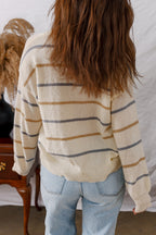 Multicolour Striped Cardigan Sweater