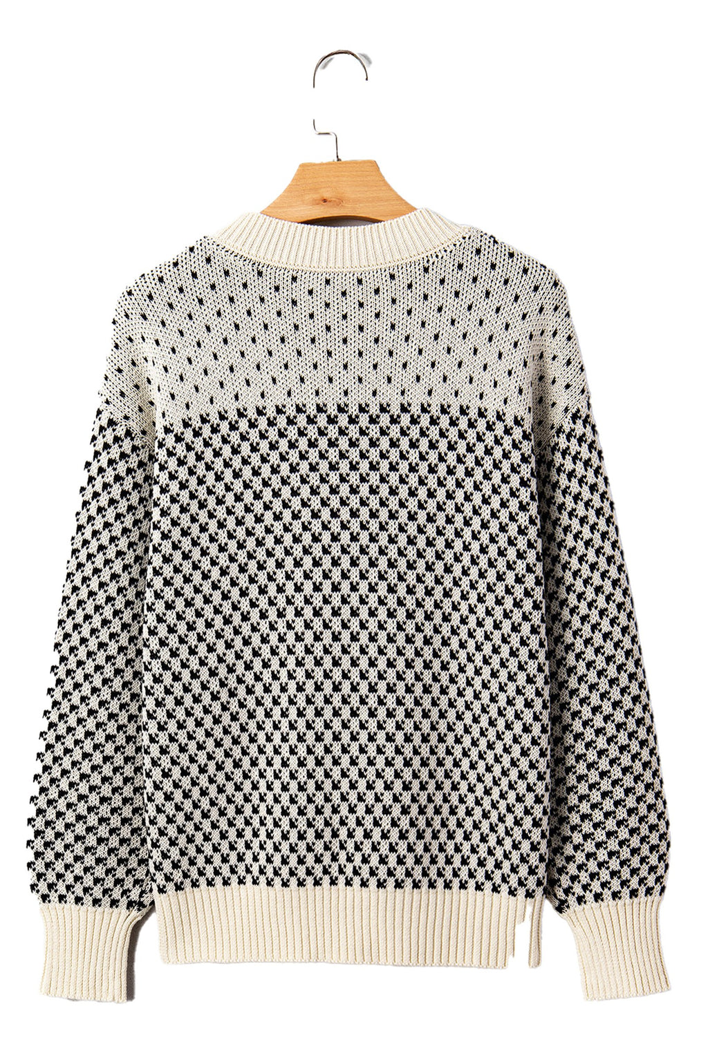 Black Contrast Lantern Sleeve Sweater