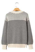 Black Contrast Lantern Sleeve Sweater