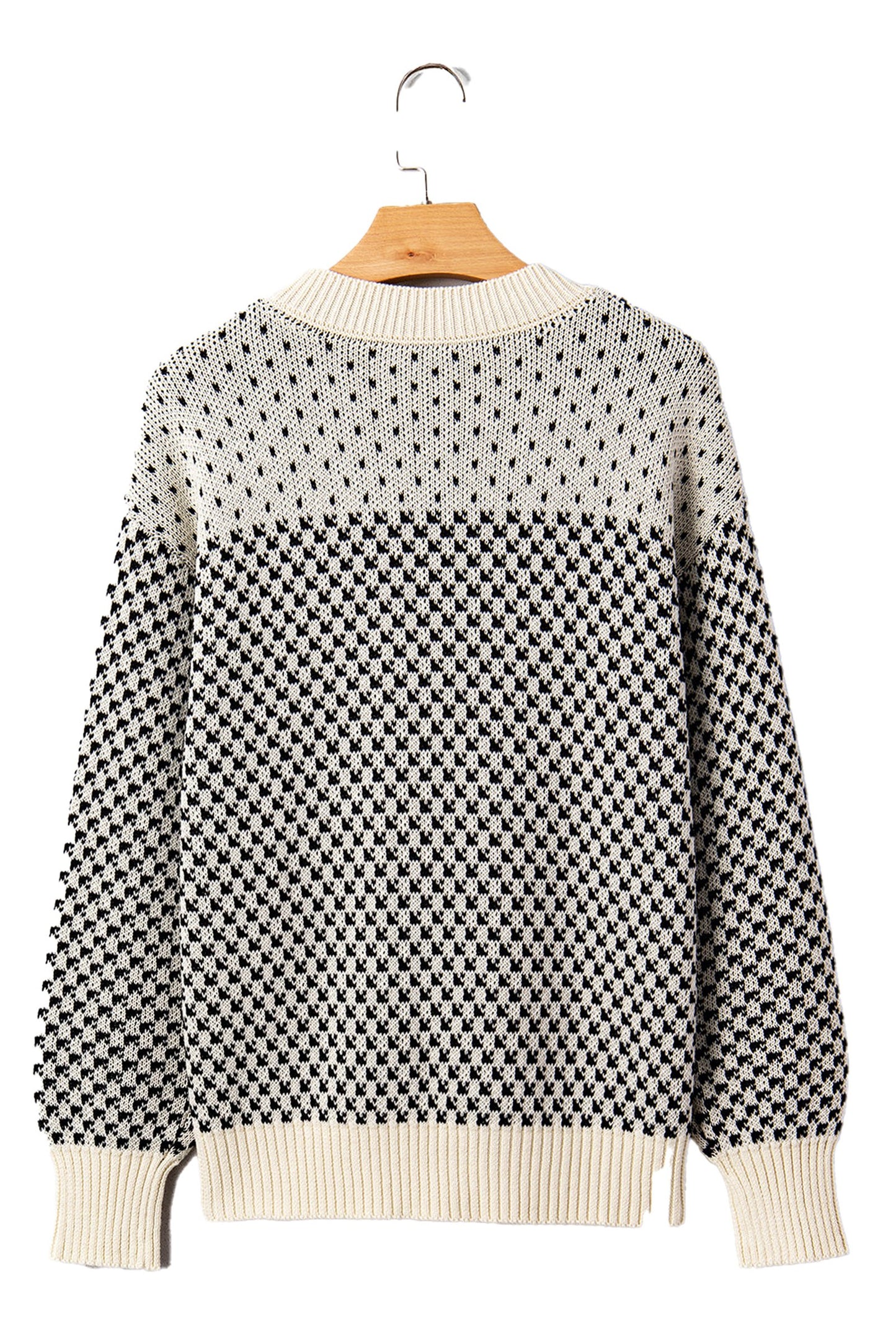 Black Contrast Lantern Sleeve Sweater