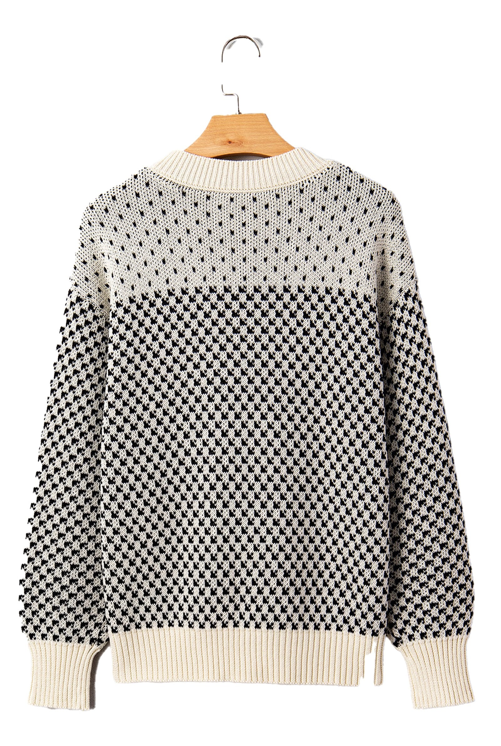 Black Contrast Lantern Sleeve Sweater