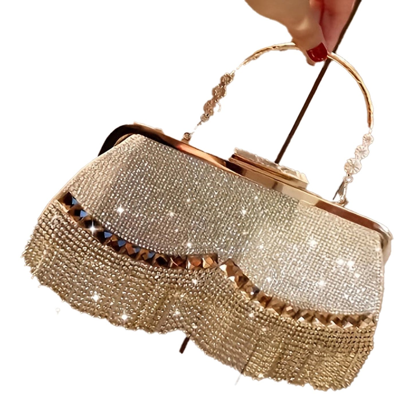 Rhinestone Evening Satchel Bag