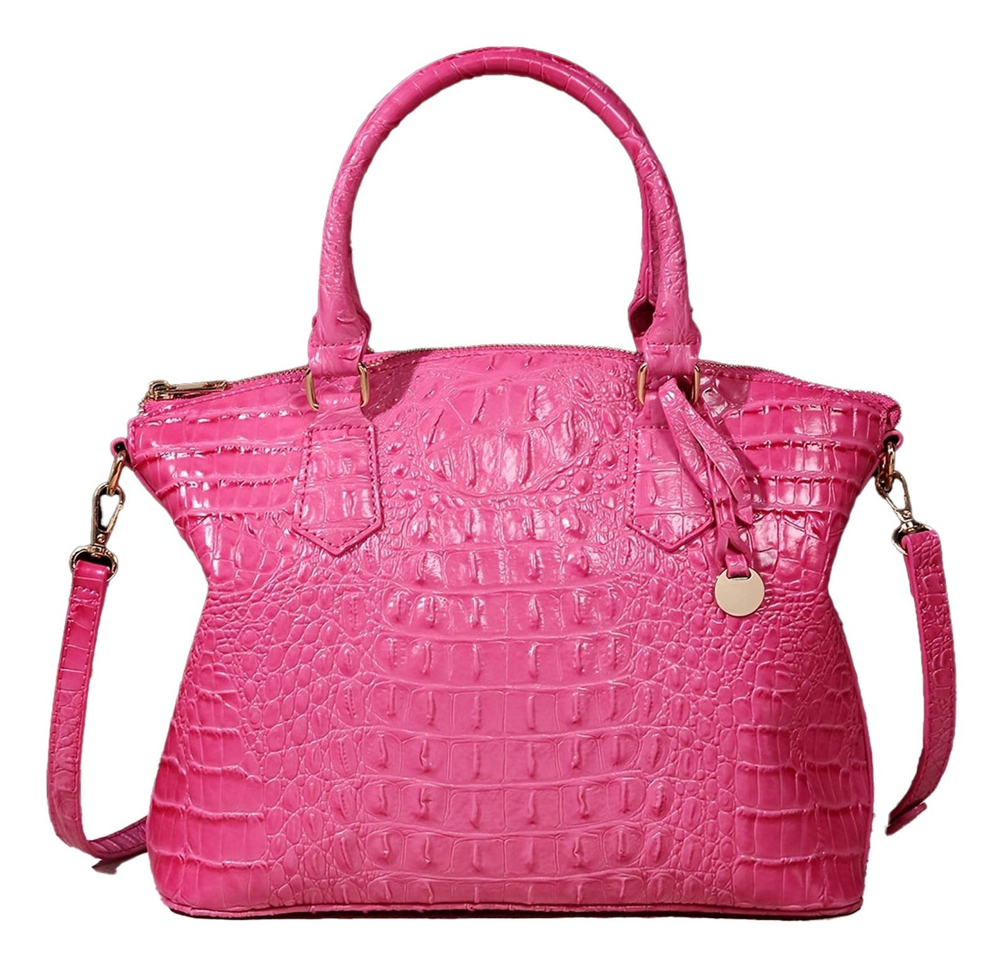 Crocodile Embossed Womens Handbag Chic Satchel