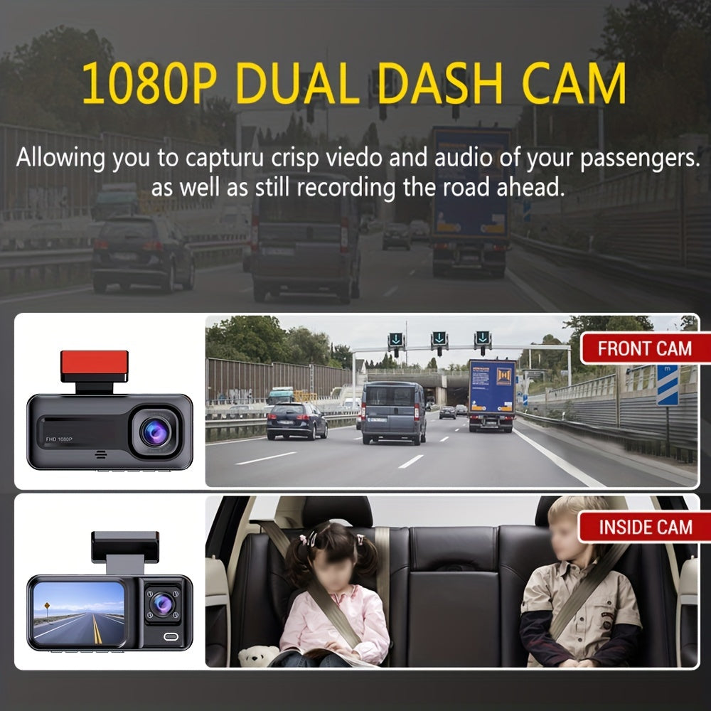 Dual Lens Dash Cam For Car Full Hd 1080p