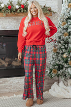 Red Plaid Christmas Lounge Set